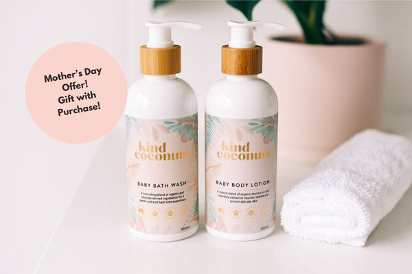 Baby Bath Wash & Baby Body Lotion Bundle - Mother's Day Offer - Receive a FREE 250ml Wash or Lotion valued at $29 (see important information & T&Cs below)