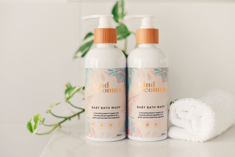 Natural Baby Bath Wash double pack with organic coconut oil made in Australia | Kind Coconuts